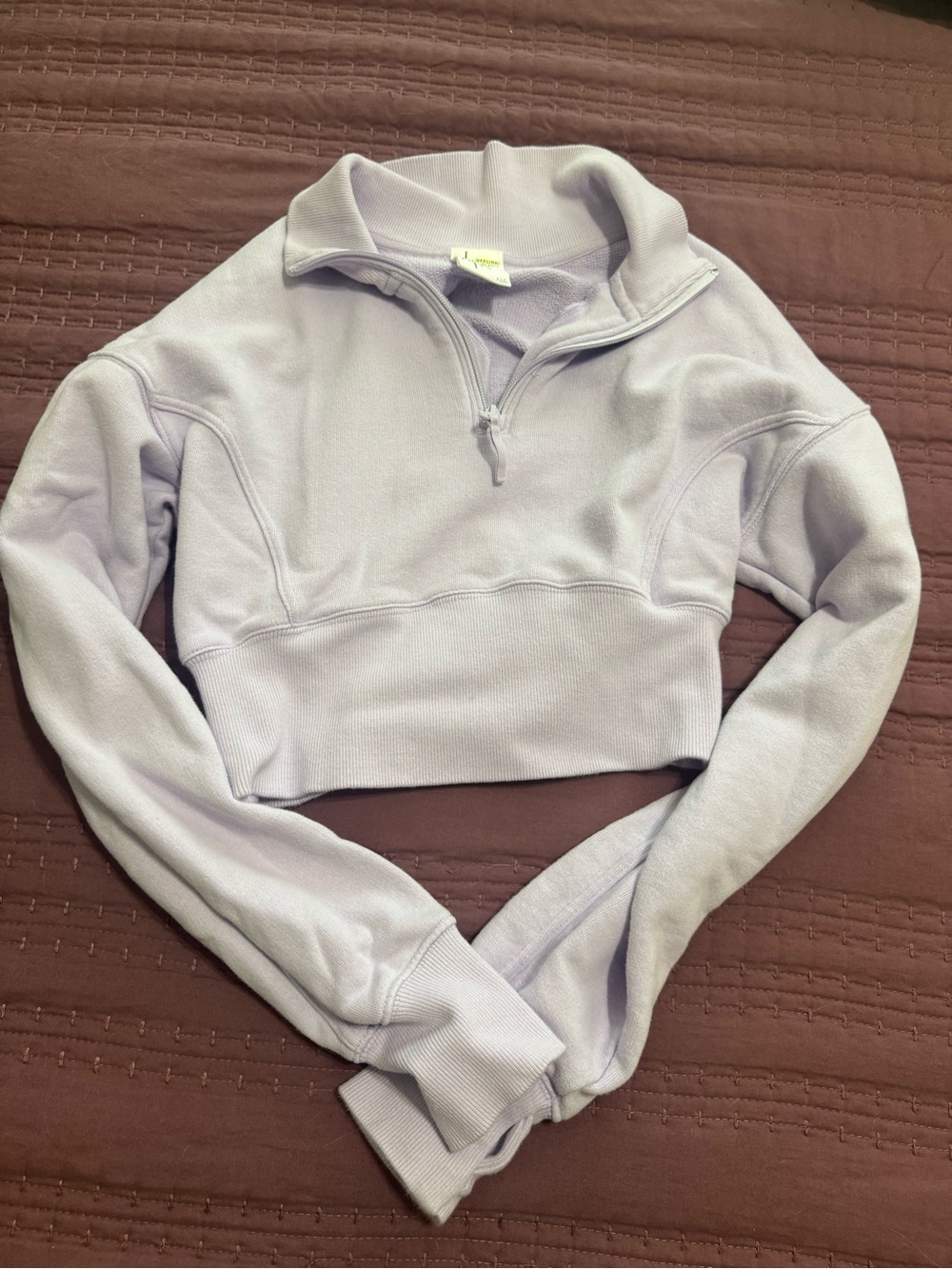 aerie Cropped Lilac Quarter-Zip Pullover
